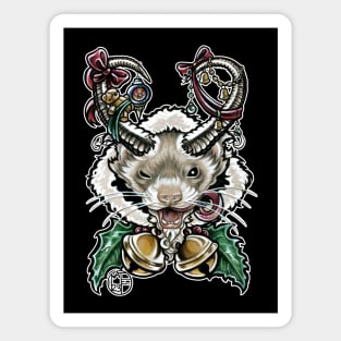 Krampus Ferret - White Outlined Version Magnet